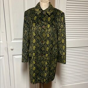 Versace vintage Y2K Vibrant green/ yellow Python faux fur Coat size M